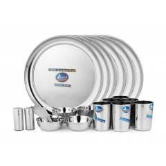 Airan 31 Pieces Stainless Steel Glossy Plain Rajbhog Set, AIR1047