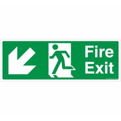 Safety Sign Store Fire Exit Left and Down Sign Board, FE213-1029PC-01