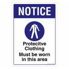 Safety Sign Store Notice: Protective Clothing must be Worn Sign Board, SS823-A4V-01