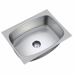 SteelKraft SS-101 Single Bowl Stainless Steel Sink, Size: 16x14 inch
