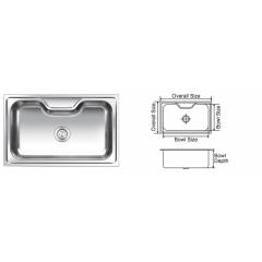 Nirali Eureka Delux Big Satin Finish Kitchen Sink, Size: 820x510 mm