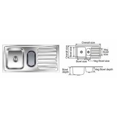 Nirali Fabulous Glossy Finish Kitchen Sink, Size: 1040x510 mm