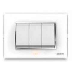 Cona GlasGlow Glass White 8 Module Horizontal Switch Plate, GGMM1108 (Pack of 10)