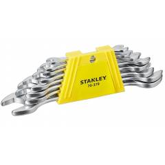 Stanley 8 Pieces CRV Steel Double Ended Open Jaw Spanner Set, 70-379E