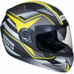 Studds Shifter D8 Motorsports Yellow Full Face Helmet, Size (XL, 600 mm)