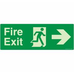 Safety Sign Store Fire Exit Right Sign Board, NG109-1029AL-01