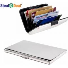 Stealodeal Silver & White Security Credit/Debit Card Holder Set