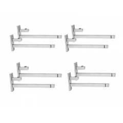 SmartShophar 12 Inch SS F-Type Square Glass Shelf Bracket, 65053-GBFTS12-SS12-P4 (Pack of 4)