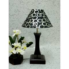 Tucasa Flamingo Wooden Table Lamp with Black Circle Shade, LG-995