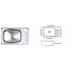 Nirali Eureka Glossy Finish Kitchen Sink, Bowl Size: 560x410x225 mm