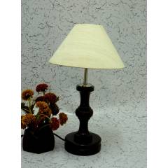 Tucasa Fabulous Wooden Table Lamp with Khadi Shade, LG-1045
