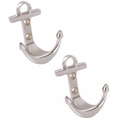 Abyss ABDY-0494 Glossy Finish Stainless Steel Anchor Design Hook (Pack of 2)