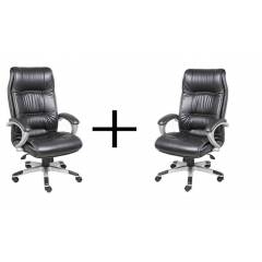High Living Exclusive Black Leatherette High Back Office Chair (Pack of 2)