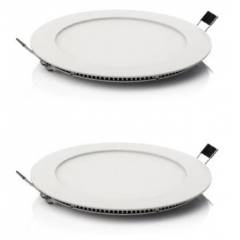 Dev Digital 8W A-max Round Cool White Slim Panel Lights (Pack of 2)