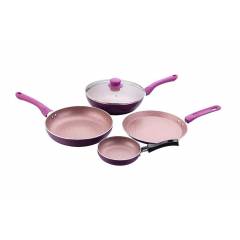 Wonderchef Royal Velvet Aluminium Purple Cookware Set with Free Mini Frying Pans