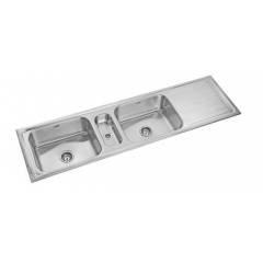 Neelkanth NK-TBSD4G Glossy Triple Bowl Single Drain Board Stainless Steel Sink