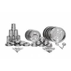 Scitek 42 Pieces Superior Silver Stainless Steel Dinner Set with Serving Spoons