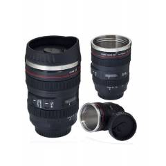 TradeAiza 250ml Camera Lens Shaped Stainless Coffee Mug