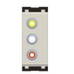 Norisys CUBE Series 1M Frost White Triple RCA Audio Visual Socket, C5701.01