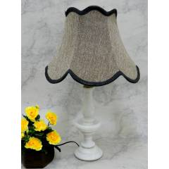 Tucasa Elegant White Marble Table Lamp with Brown Jute Shade, LG-801