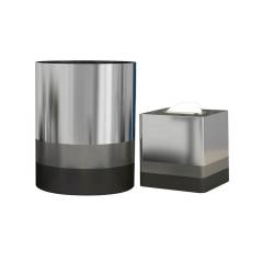 Plumeria Triune Wastebasket with 7.5QT Boutique Tissue Set