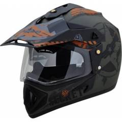 Vega Offroad Secret Off Road Green Black Full Face Helmet, Size (Medium, 580 mm)