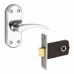 Sardar 4 Inch Iron Polished Silver Baby Latch Mortise Door Lock Set
