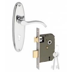 Sardar Ikon 7 Inch Chromium Plated Iron Mortise Door Lock Set