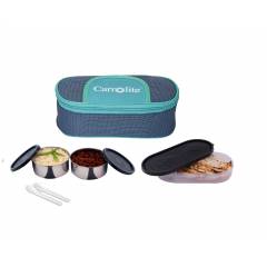 Carrolite 650ml Blue & Black Stainless Steel Lunchbox, Black_011