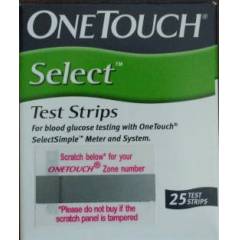 Johnson & Johnson One Touch Select Test Strips (25 Strips)