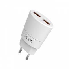 Vidvie 2.1A White Mobile Charger with Cable, CH208v-v8WH