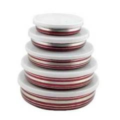 MLT Set of 5 Red Bowls