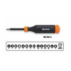 Groz 15-In-1 Standard Retractable Cartridge Multi Bit Screwdriver, RD/SD/2