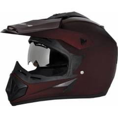 Vega Off Road Motocross Dull Burgundy Helmet, Size (Large, 600 mm)