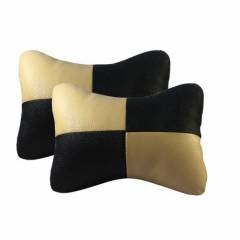 G-King leather Beige Car Neck Rest Pillow Set For Maruti Suzuki Celerio