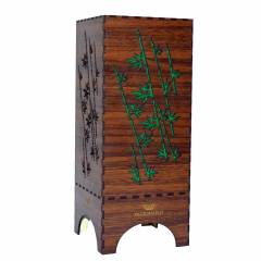 Dizionzrio DTBLBBR Green Handicrafts Wooden Look Hand Made Night Table Lamp