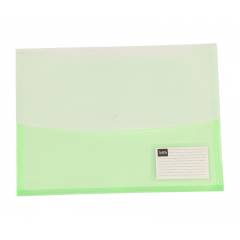 Saya SY319 Tr-Green Double Pocket Clear Bag Expandable, Weight: 65 g (Pack of 12)