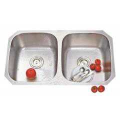 Deepali Double Bowl Kitchen Sink, DG-A 300B, Overall Size: 32.1/2 Inch