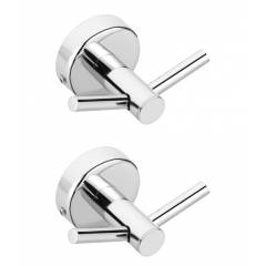 Abyss ABDY-1624 Chrome Finish Stainless Steel Robe Hook/Twin Hook (Pack of 2)