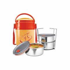 Milton Odyssey Deluxe 3 Containers Orange Leak Lock Lunch Box Set