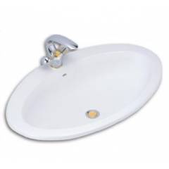 Cotto C019 ELLIPSE Over Counter Wash Basin with Front Overflow Hole, Colour: White