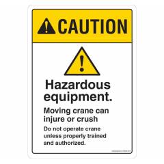 Safety Sign Store Caution: Hazardous Equipment Sign Board, SS624-A4PC-01