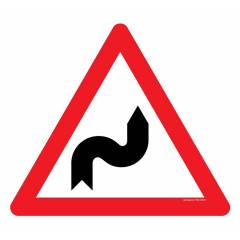 Safety Sign Store Caution: Hair Pin bend-Right Sign Board, TR821-900DG-01
