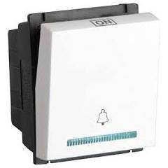 Crabtree 10A Mega Bell Push with lndicator, ACMMBIW101