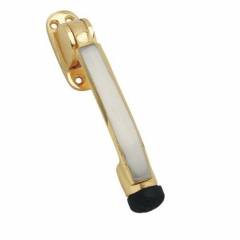 SmartShophar 5 Inch Brass Gold Silver Door Stopper, 50901-STPM-GS05