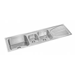 NeelKanth NK-TBSD2M Matt Triple Bowl Single Drain Board Stainless Sink