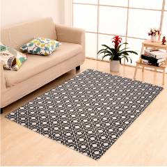 IWS Black Cotton Printed Designer Carpet with Latex Backing, CRT212