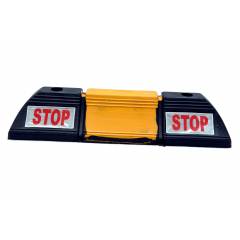 KT Black Wheel Stopper with Stop reflective Stickers (Pack of 2)