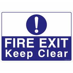 Safety Sign Store Fire Exit, Keep Clear Sign Board, FS637-A4PC-01