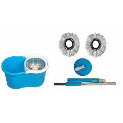 GTC Blue 360 Degree Spin Mop Rotating Pole & Bucket with 2 Microfiber Heads